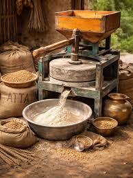 Stone-Ground Whole Wheat Flour/Traditional Stone Mill Flour (دستي چکی کا آٹا)/Pure Desi Atta (خالص دیسی آٹا)